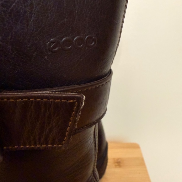 ECCO Brown Leather Mid-Calf Boots - Picture 8 of 10